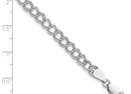 Amore La Vita Sterling Silver Rhodium-plated Polished 5.25mm 7 inch Open Link with Lobster Clasp Charm Bracelet