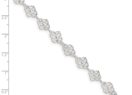 Sterling Silver Fancy Polished Anklet (Style QG1239-9)