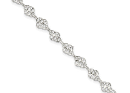 Sterling Silver Fancy Polished Anklet (Style QG1239-9)