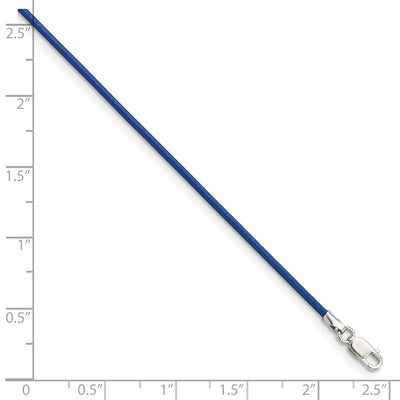 Sterling Silver Royal Blue Leather Cord Necklace