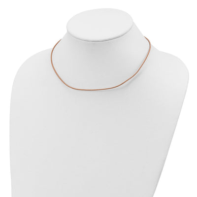 Sterling Silver Natural Leather Cord Necklace, 16 x 1.5mm