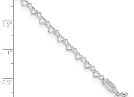 Sterling silver heart anklet