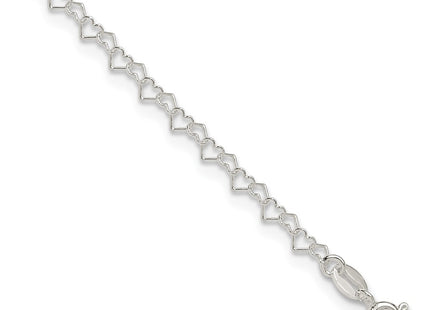 Sterling silver heart anklet, additional view