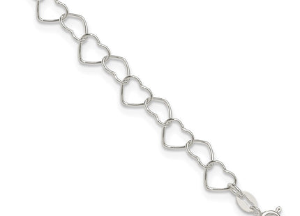 Sterling silver heart anklet