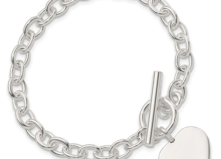 Sterling silver heart bracelet, another view