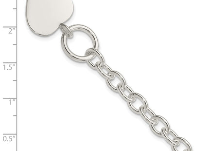 Sterling silver heart bracelet, further view