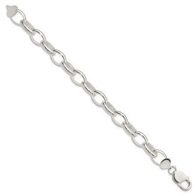 Sterling Silver Rolo Bracelet, 7.5 x 10mm