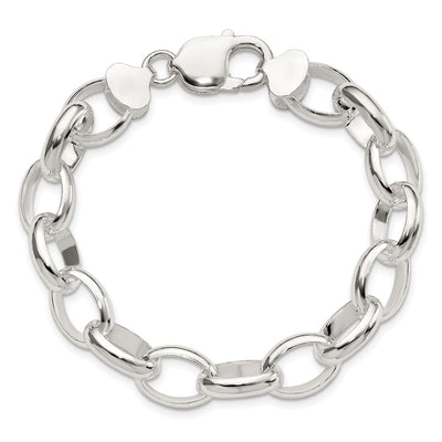 Sterling Silver Rolo Bracelet, 7.5 x 10mm