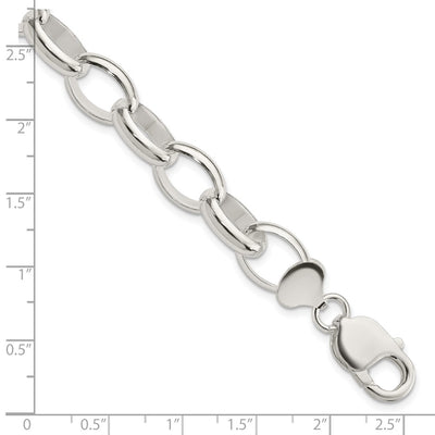 Sterling Silver Rolo Bracelet, 7.5 x 10mm