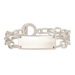 Sterling Silver Double Strand Oval Link ID Bracelet view