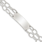 Sterling Silver Double Strand Oval Link ID Bracelet view