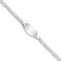 Sterling Silver Childrens 5in Plus 1in Ext ID Bracelet