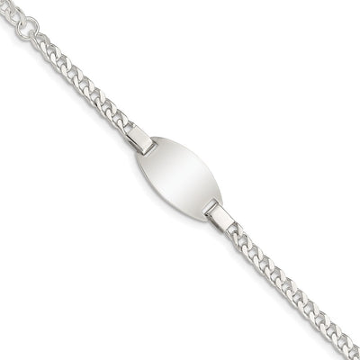 Sterling Silver Childrens 5in Plus 1in Ext ID Bracelet