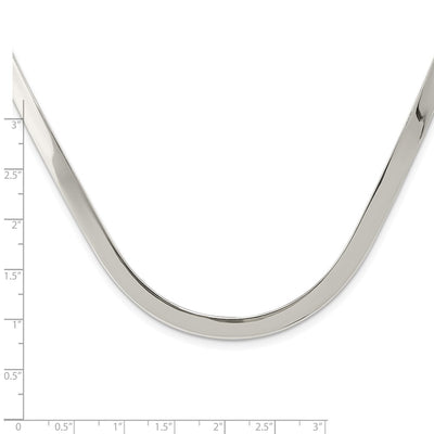 Sterling Silver Polished Neck Collar, 14 in