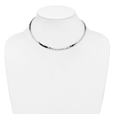 Sterling Silver Hammered Neck Collar
