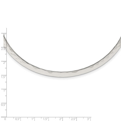 Sterling Silver Polished Hammered Neck Collar