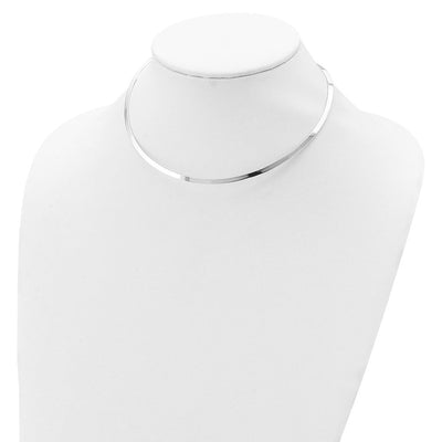 Sterling Silver Polished Neck Collar, 15.00 x 3mm
