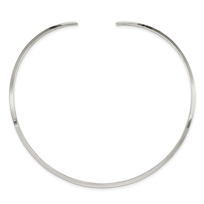 Sterling Silver Polished Neck Collar, 15.00 x 3mm