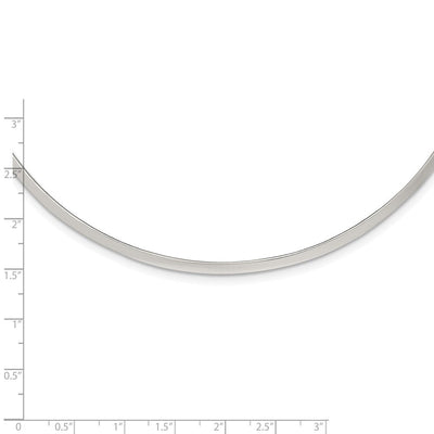 Sterling Silver Polished Neck Collar, 15.00 x 3mm