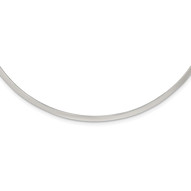 Sterling Silver Polished Neck Collar, 15.00 x 3mm