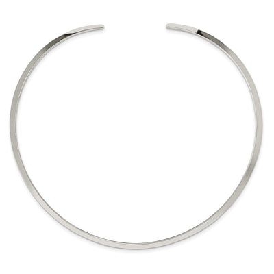 Sterling Silver Polished Neck Collar, 18.00 x 4mm