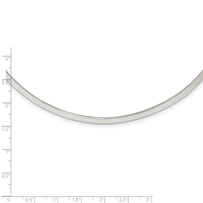 Sterling Silver Polished Neck Collar, 18.00 x 4mm