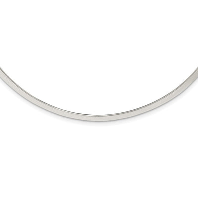 Sterling Silver Polished Neck Collar, 18.00 x 4mm
