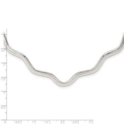 Sterling Silver Wavy V-Shape Neck Collar