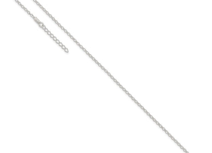 Sterling Silver Rolo 9in Plus 1in ext. Chain Anklet (Style QG2131-9)