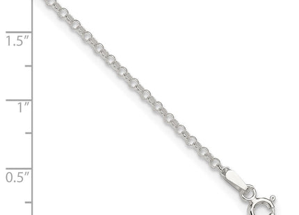 Sterling Silver Rolo 9in Plus 1in ext. Chain Anklet (Style QG2131-9)