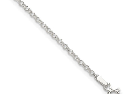 Sterling Silver Rolo 9in Plus 1in ext. Chain Anklet (Style QG2131-9)