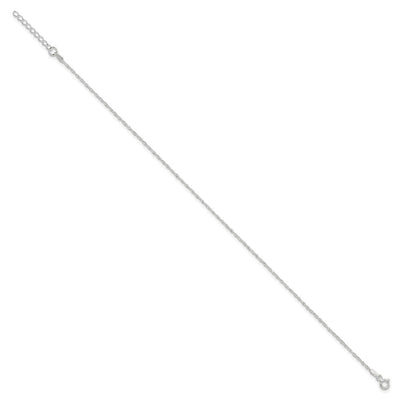 Sterling Silver Singapore 10in Plus 1in ext. Chain Anklet