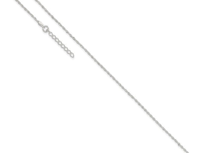 Sterling Silver Singapore 9in Plus 1in ext. Chain Anklet (Style QG2132-9)