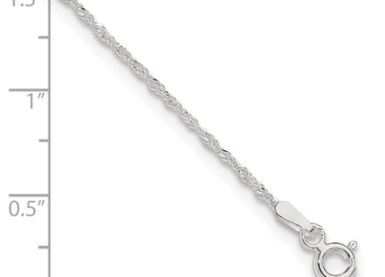 Sterling silver singapore link anklet, another view
