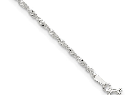 Sterling Silver Singapore 10in Plus 1in ext. Anklet (Style QG2133-9)