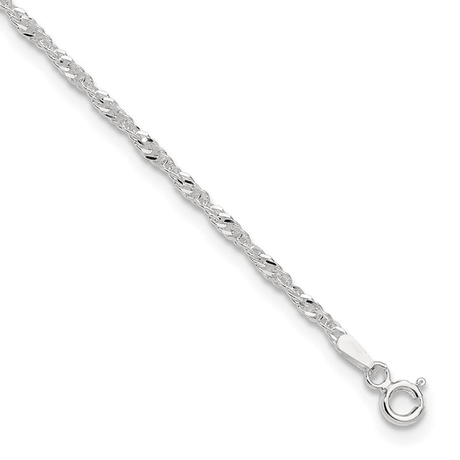 Sterling silver singapore link anklet