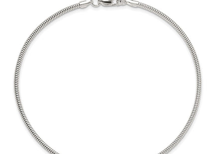 Sterling Silver Snake Chain 9in Plus 1in ext. Anklet (Style QG2140-9)
