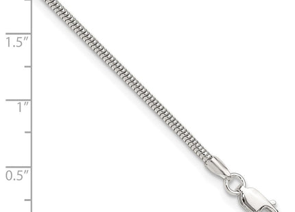 Sterling Silver Snake Chain 9in Plus 1in ext. Anklet (Style QG2140-9)