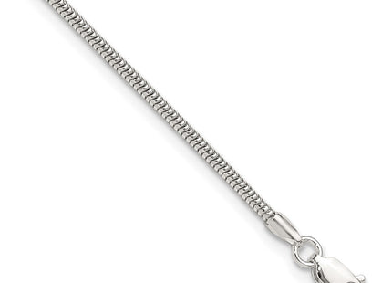 Sterling Silver Snake Chain 9in Plus 1in ext. Anklet (Style QG2140-9)