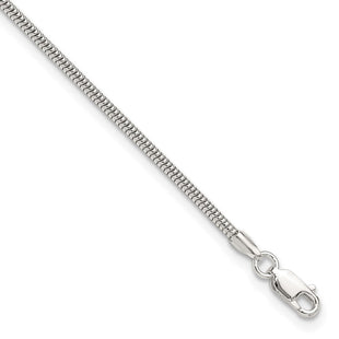 Sterling Silver Snake Chain 9in Plus 1in ext. Anklet (Style QG2140-9)