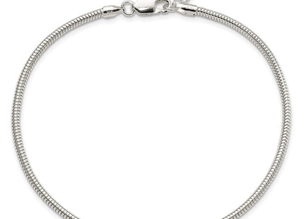 Sterling Silver Snake Chain 10in Plus 1in ext. Anklet (Style QG2141-9)