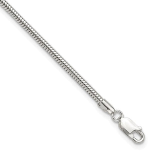 Sterling Silver Snake Chain 10in Plus 1in ext. Anklet (Style QG2141-9)