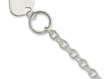 Sterling Silver Engraveable Heart Toggle Bracelet (Style QG2170-8)