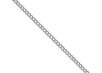 Amore La Vita Sterling Silver Rhodium-plated Polished Double Link with Lobster Clasp Charm Bracelet (Style QG2209R-8)