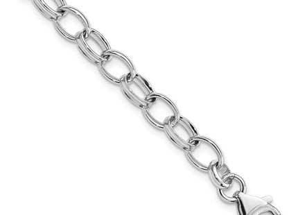 Amore La Vita Sterling Silver Rhodium-plated Polished 5mm 7.5 inch with Fancy Lobster Clasp Charm Bracelet