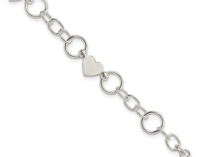 Sterling silver heart bracelet