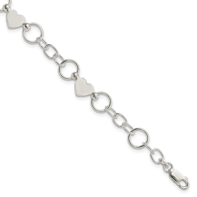 Sterling silver heart bracelet