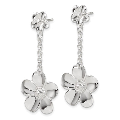 Sterling Silver Floral Necklace and Earring Set