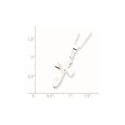 Sterling Silver Rhodium-plated Cross Necklace