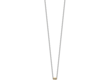 Brilliant Gemstones Sterling Silver with 14K Accent Rhodium-plated Amethyst and Diamond Necklace with Extender, 20 x 14m